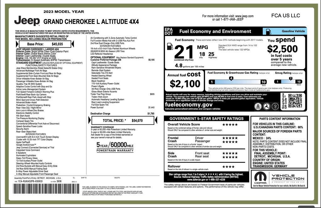 Certified 2023 Jeep Grand Cherokee L Laredo image 2