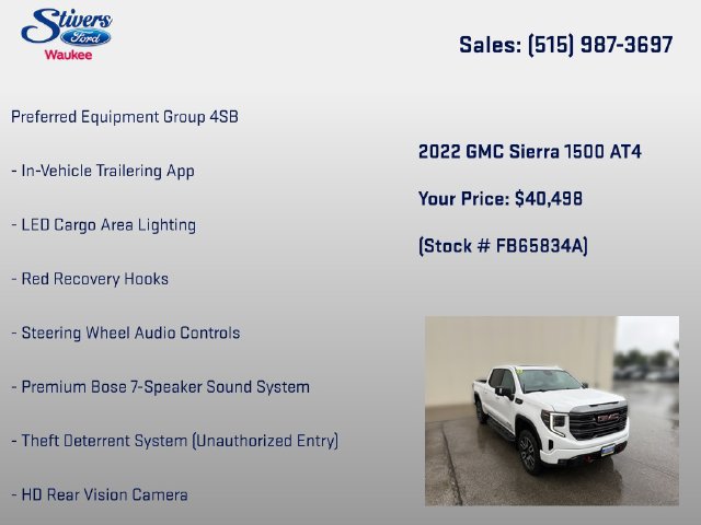 Used 2022 GMC Sierra 1500 AT4 w/ AT4 Preferred Package AWD/4WD image 40
