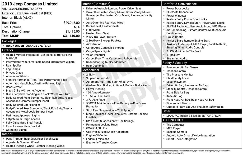 Used 2019 Jeep Compass Limited image 33