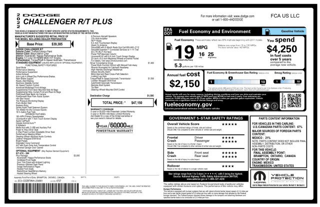 Used 2022 Dodge Challenger R/T w/ Plus Package RWD image 3