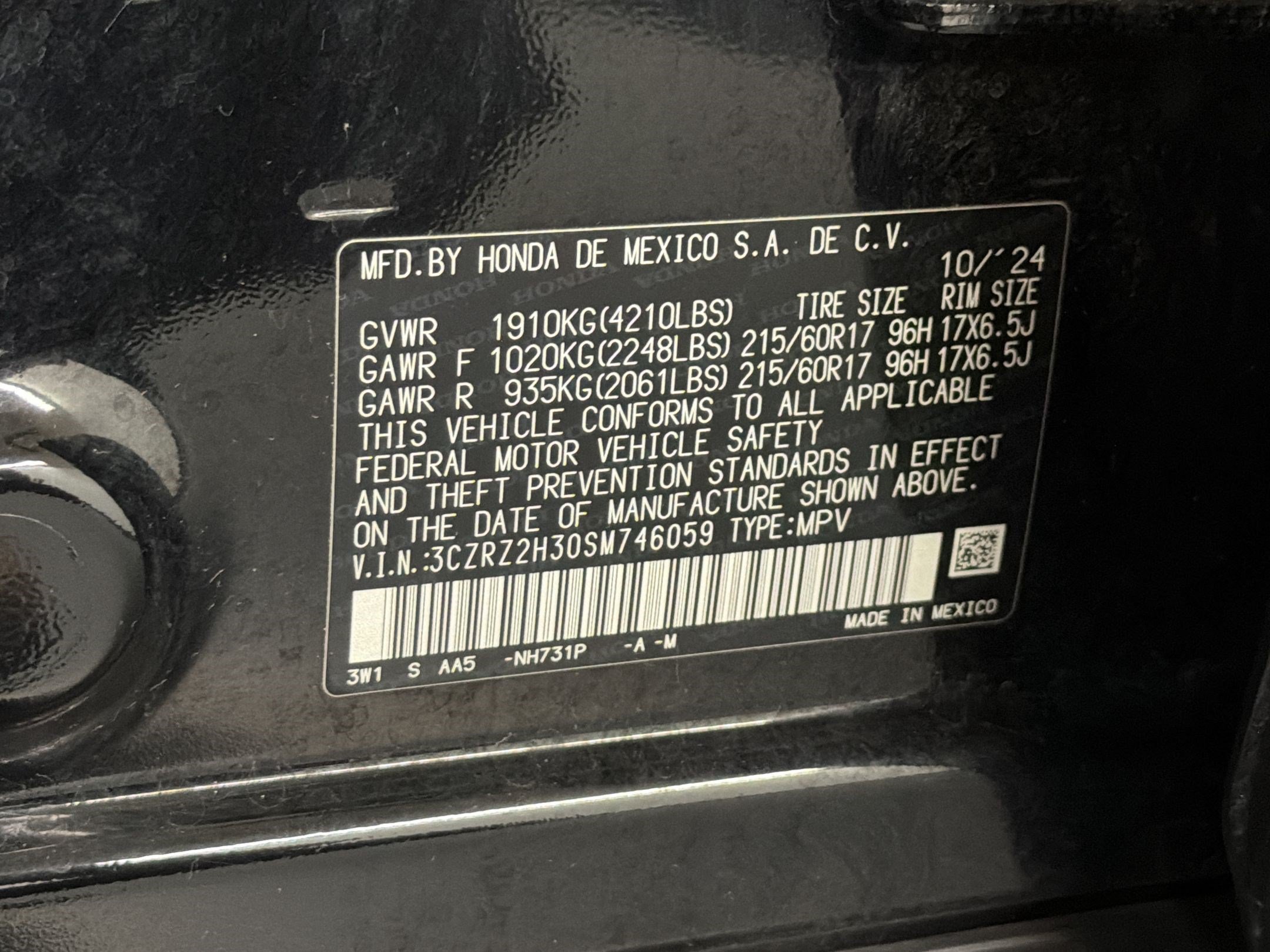 Certified 2025 Honda HR-V LX image 24