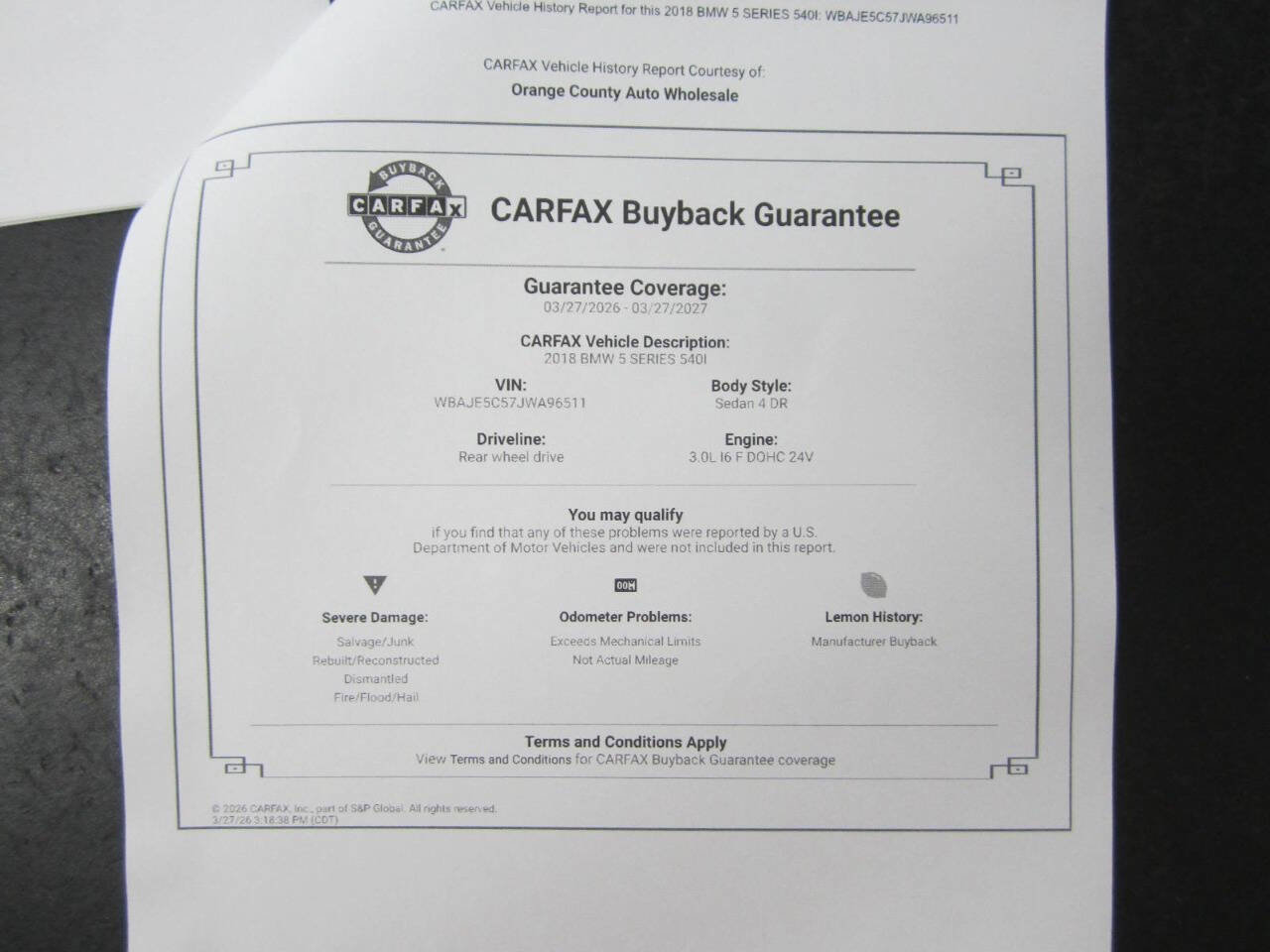 Used 2018 BMW 540i w/ Premium Package image 38