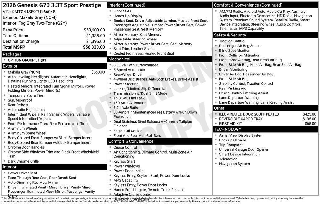 New 2026 Genesis G70 3.3T Sport Prestige image 5