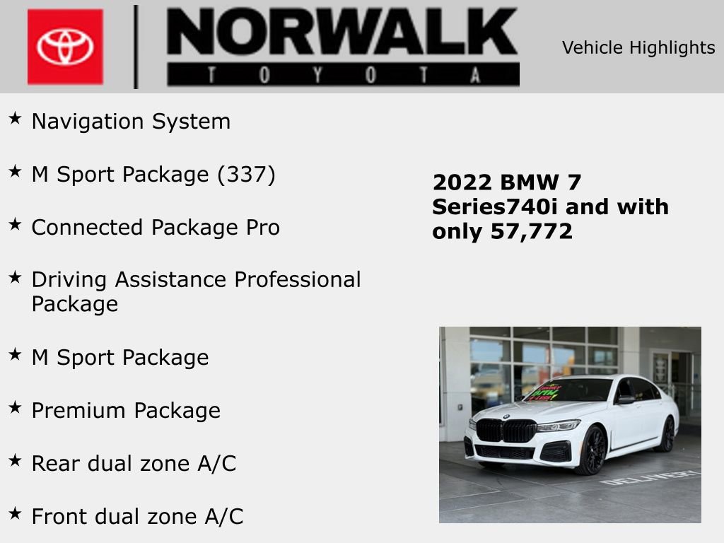 Used 2022 BMW 740i w/ M Sport Package image 10