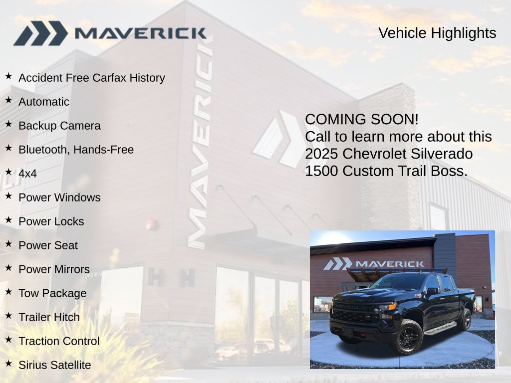 Used 2025 Chevrolet Silverado 1500 Custom Trail Boss AWD/4WD image 3