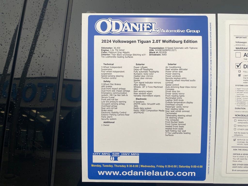 Used 2024 Volkswagen Tiguan Wolfsburg Edition image 32