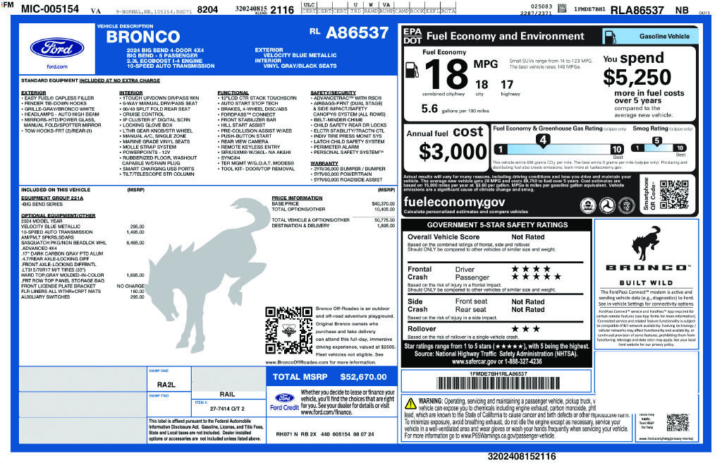 Certified 2024 Ford Bronco Big Bend AWD/4WD image 10