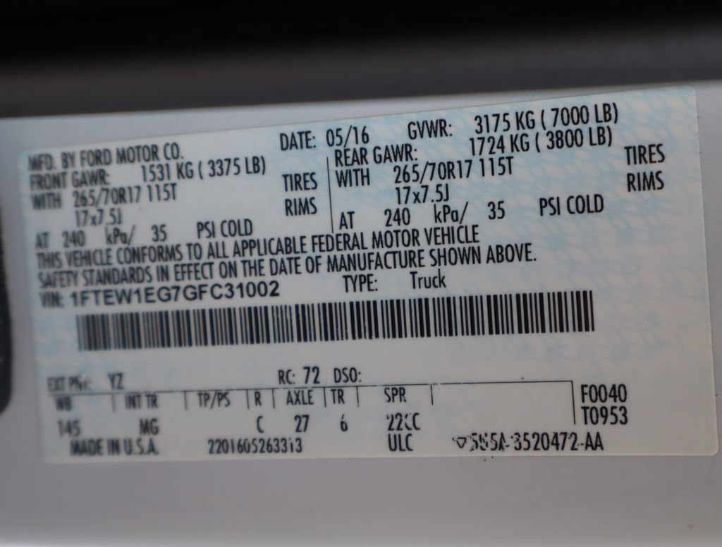 Used 2016 Ford F150 XLT AWD/4WD image 53