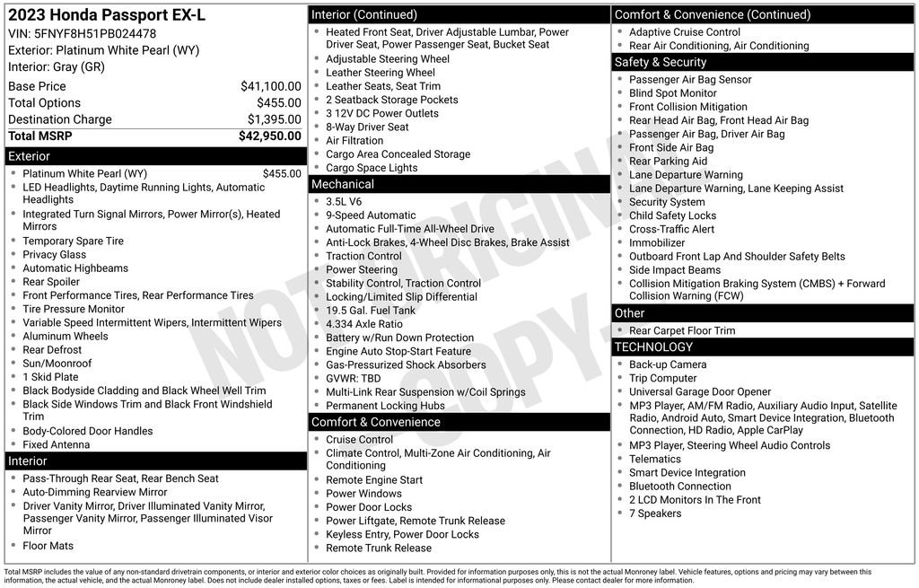 Used 2023 Honda Passport EX-L image 3