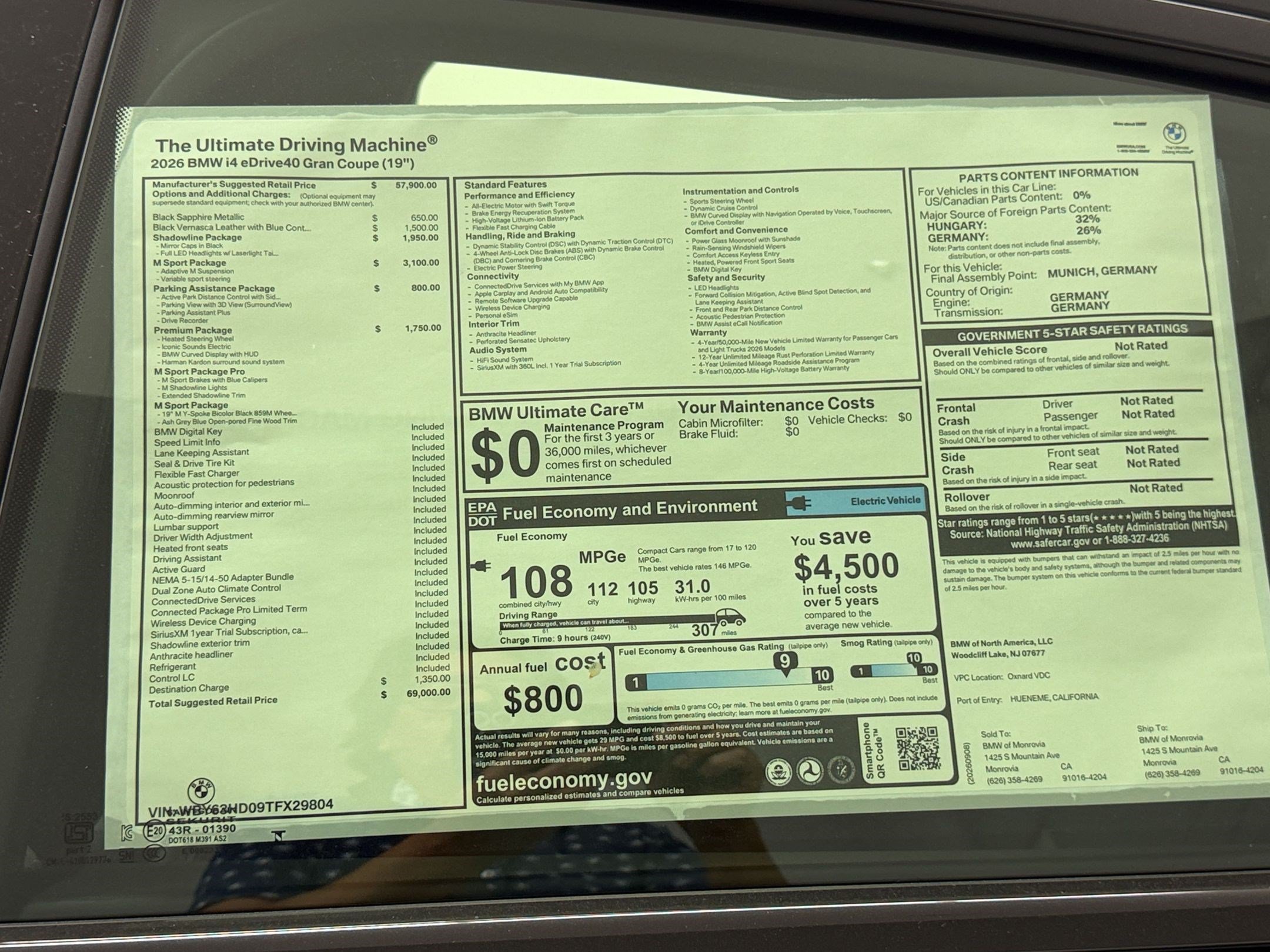 New 2026 BMW i4 eDrive40 w/ M Sport Package RWD image 32