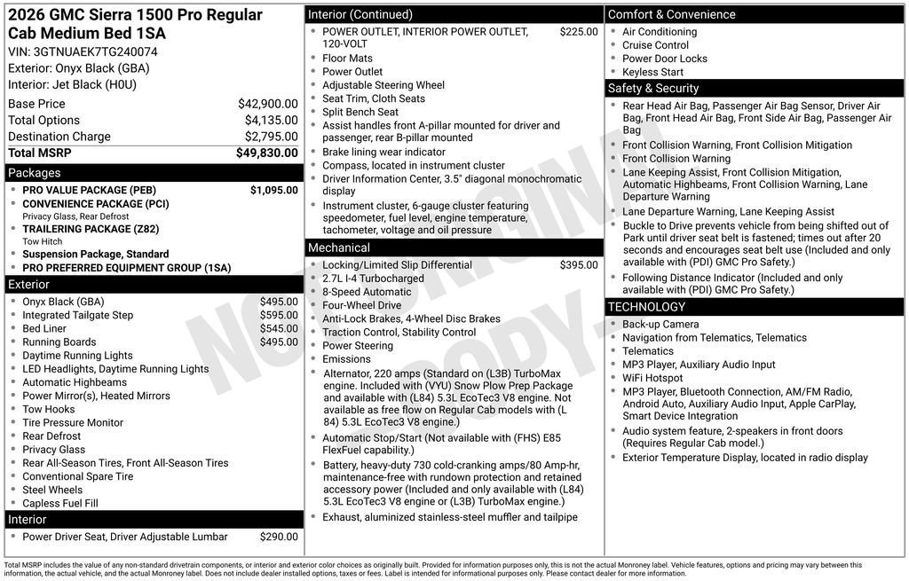 New 2026 GMC Sierra 1500 Pro w/ Pro Value Package AWD/4WD image 4