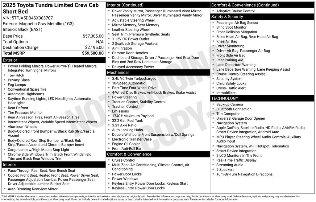 Used 2025 Toyota Tundra Limited AWD/4WD image 9
