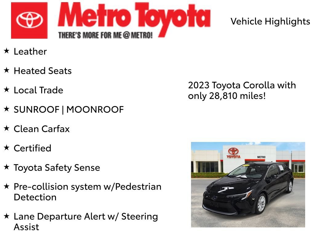 Certified 2023 Toyota Corolla XLE FWD image 8