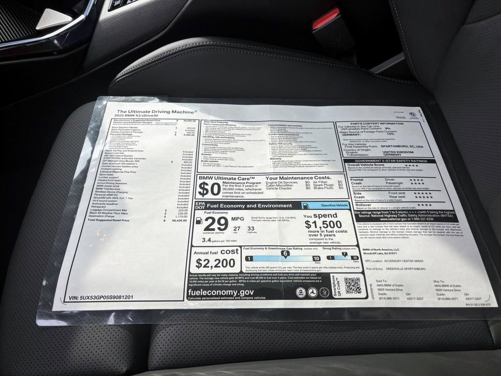 Used 2025 BMW X3 xDrive30i w/ Premium Package image 33