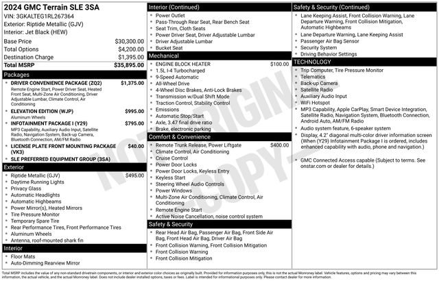 Used 2024 GMC Terrain SLE w/ Driver Convenience Package AWD/4WD image 3