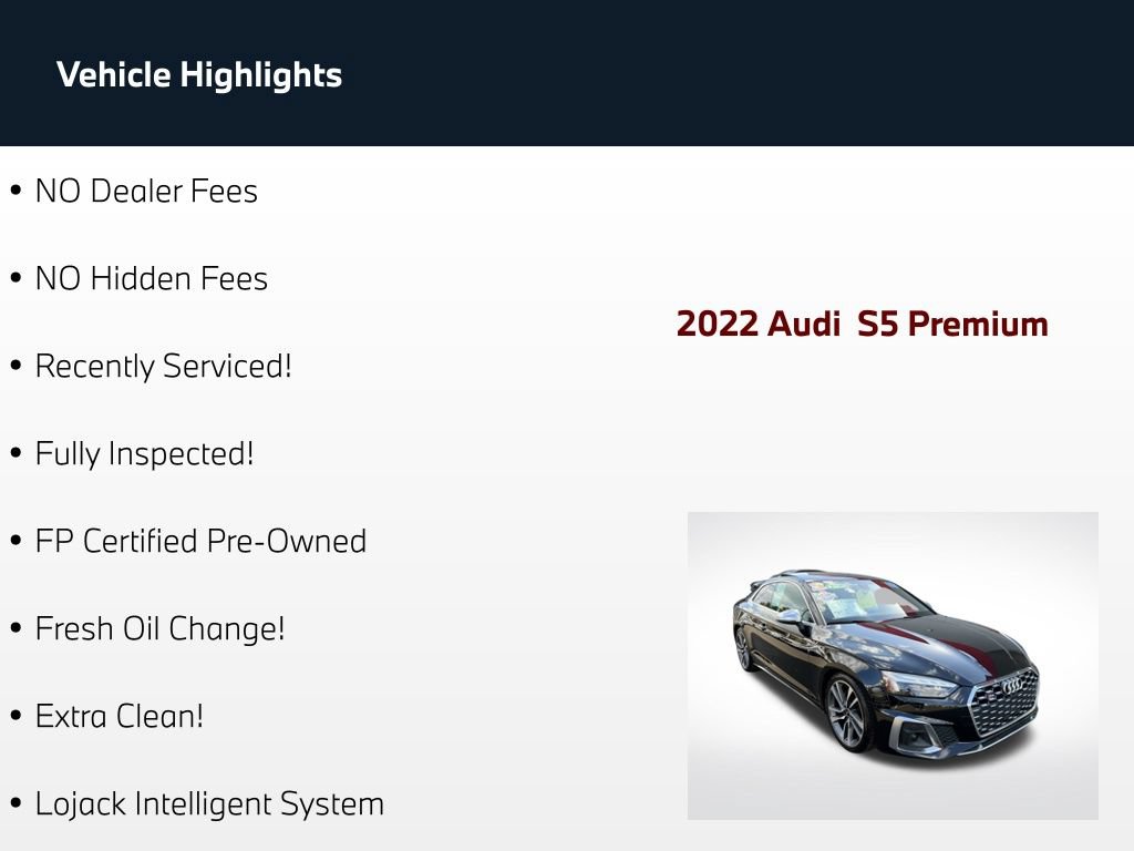 Used 2022 Audi S5 Premium w/ Convenience Package AWD/4WD image 2