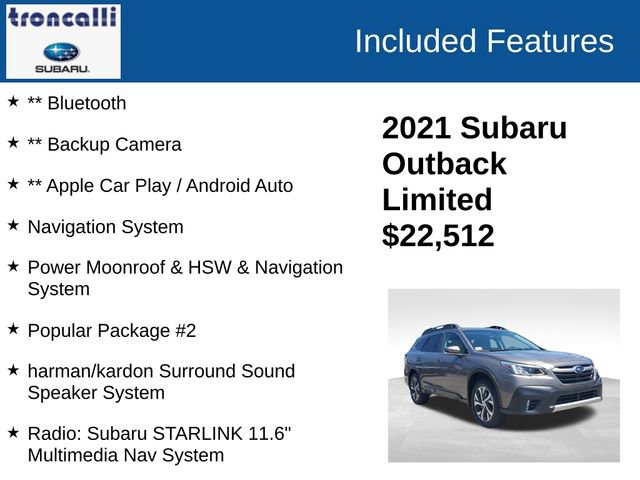 Used 2021 Subaru Outback Limited w/ Popular Package #2 AWD/4WD video 3