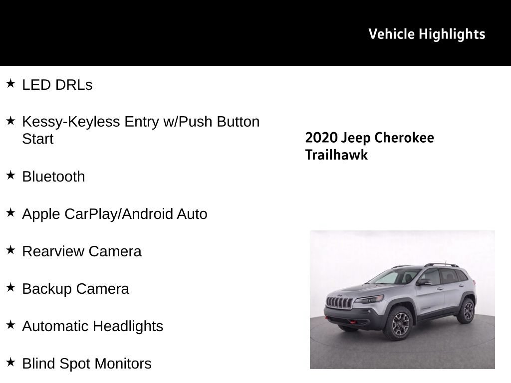 Used 2020 Jeep Cherokee Trailhawk AWD/4WD image 31