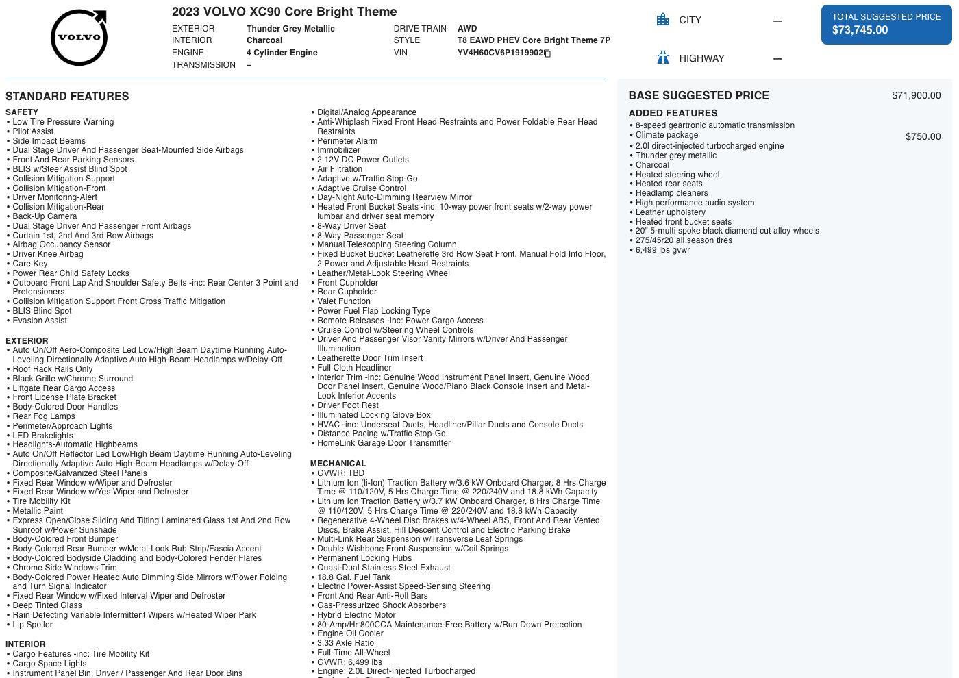 Used 2023 Volvo XC90 T8 Core w/ Climate Package image 5