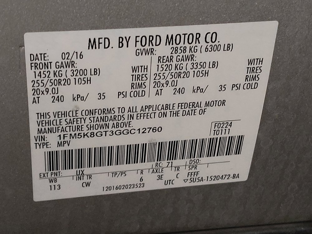 Used 2016 Ford Explorer Sport w/ Equipment Group 401A AWD/4WD image 33