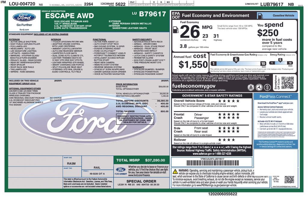 Used 2020 Ford Escape Titanium AWD/4WD image 9