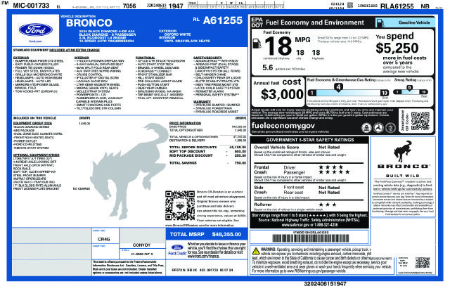 Used 2024 Ford Bronco Black Diamond AWD/4WD image 38