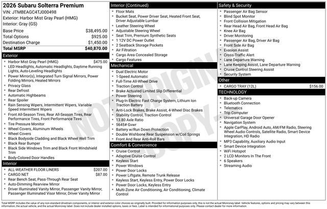 New 2026 Subaru Solterra Premium image 4