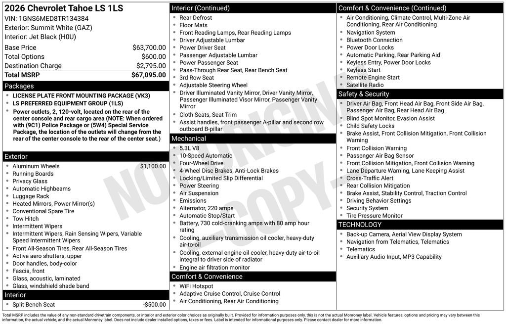 Used 2026 Chevrolet Tahoe LS AWD/4WD image 37