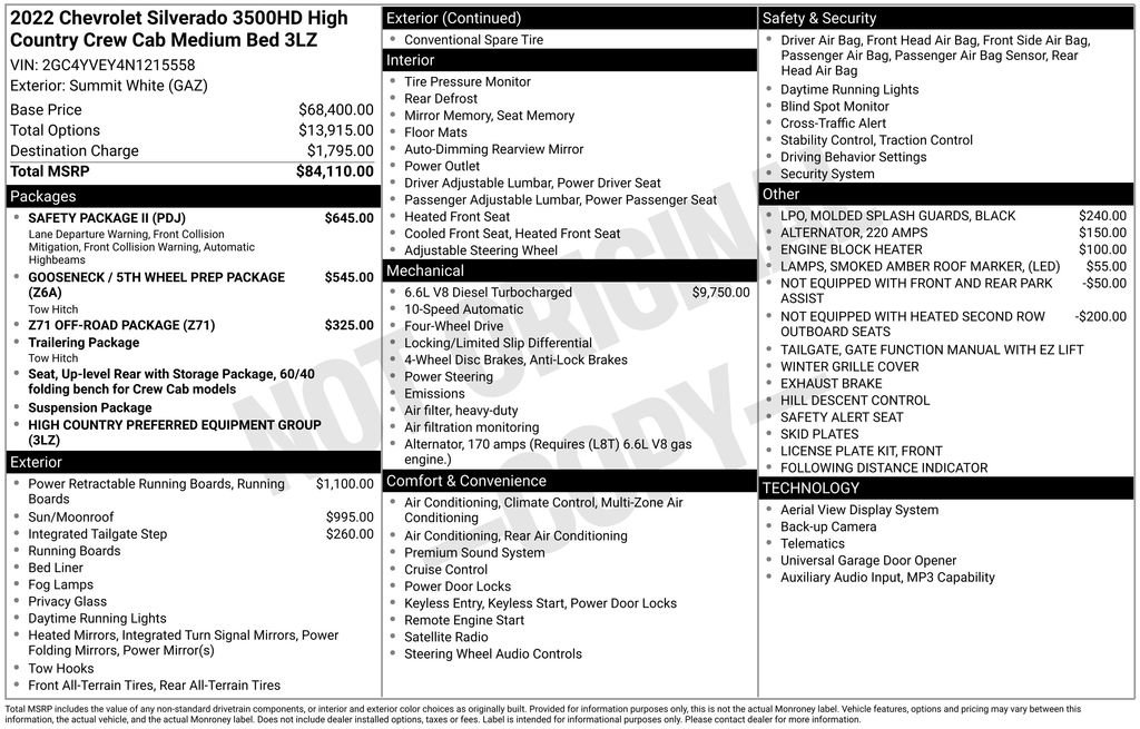 Certified 2022 Chevrolet Silverado 3500 High Country w/ Safety Package II image 11