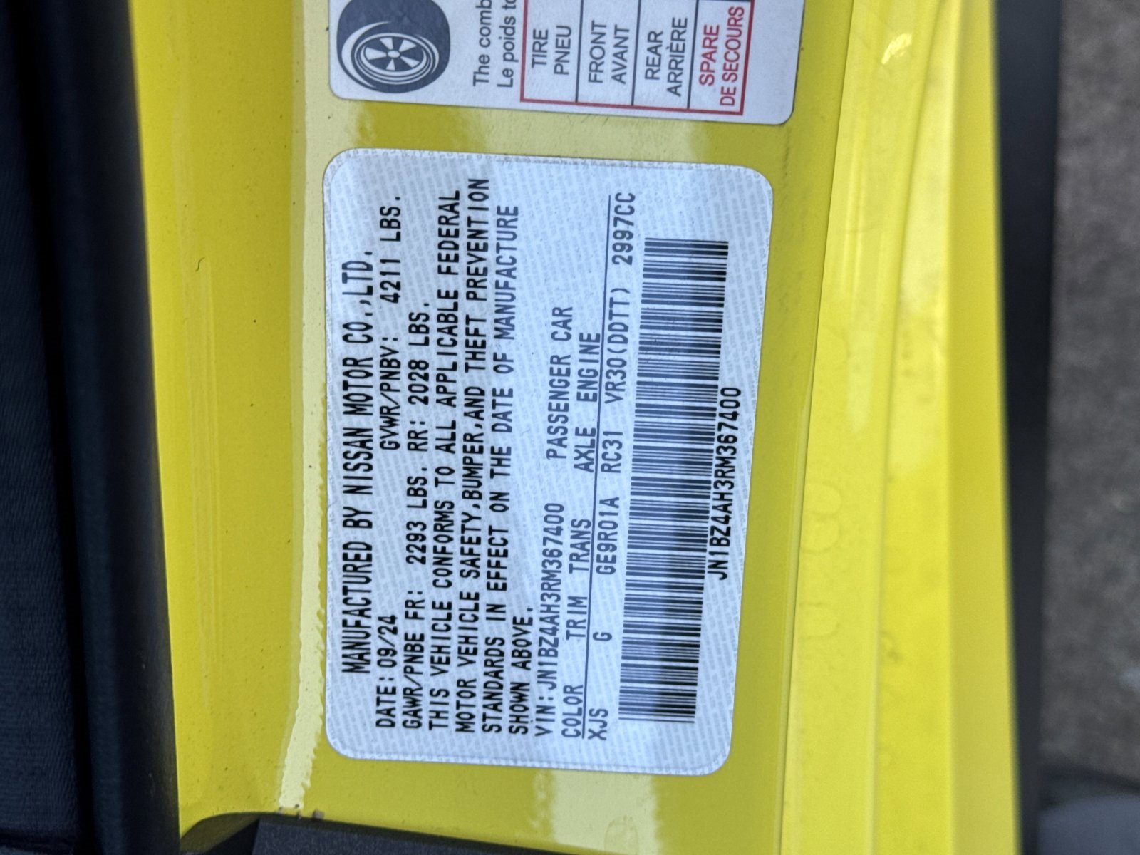 Certified 2024 Nissan Z Sport w/ Floor Mat Package image 25