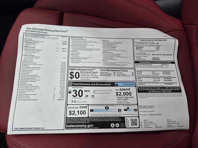 New 2026 BMW 230i Coupe w/ M Sport Package RWD image 17