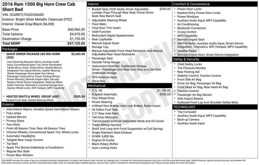 Used 2016 RAM 1500 Big Horn image 2