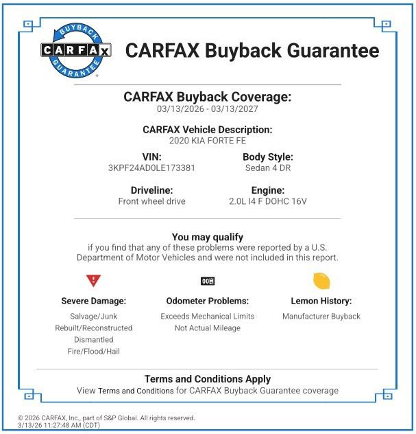 Used 2020 Kia Forte FE image 2
