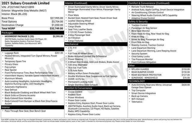 Used 2021 Subaru Crosstrek 2.5i Limited w/ Moonroof Package 2 image 38