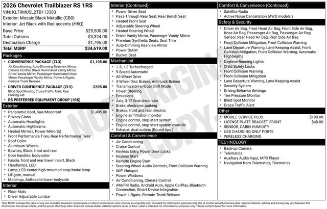 New 2026 Chevrolet TrailBlazer RS w/ Convenience Package image 26