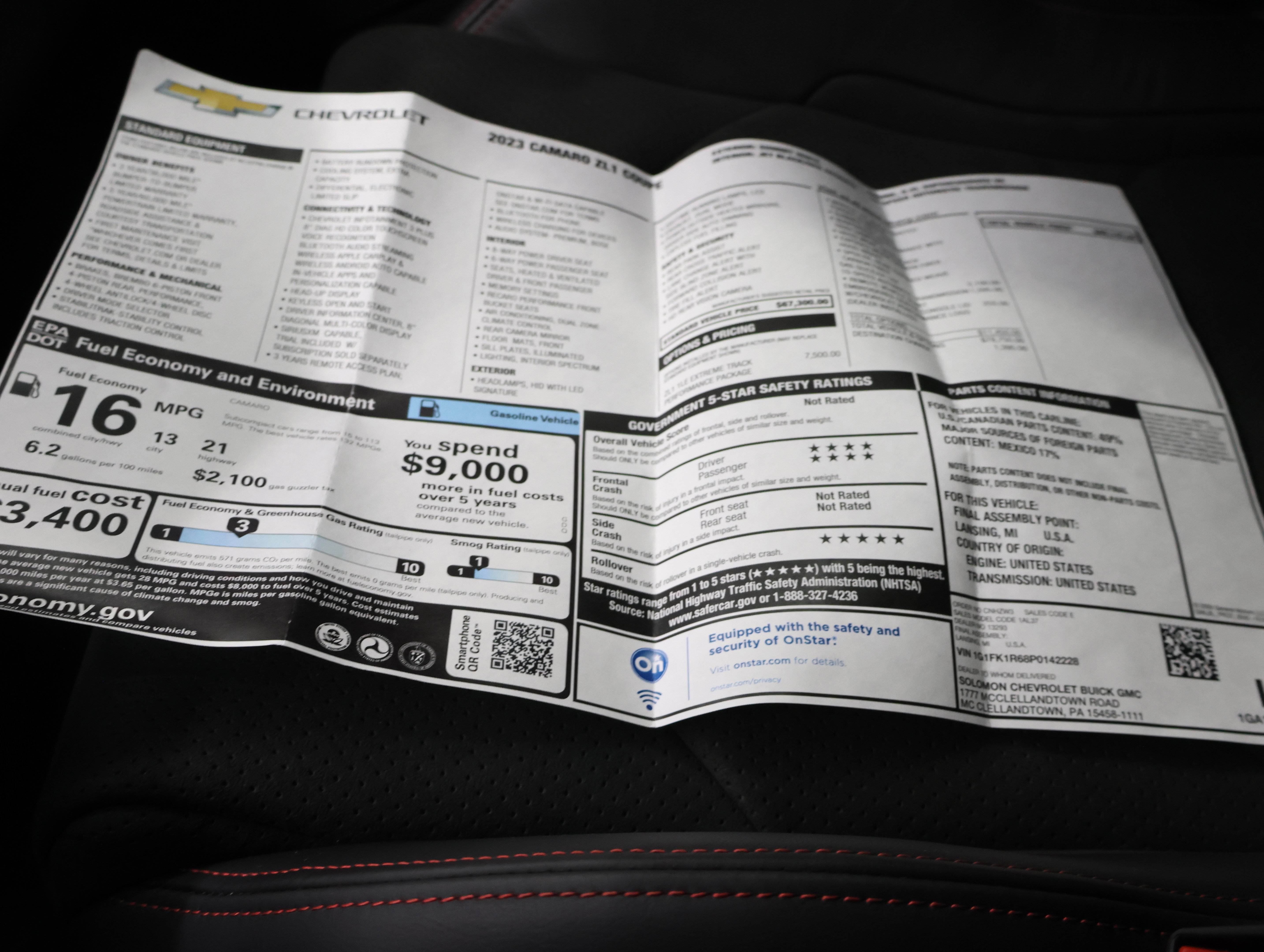 Used 2023 Chevrolet Camaro ZL1 RWD image 56