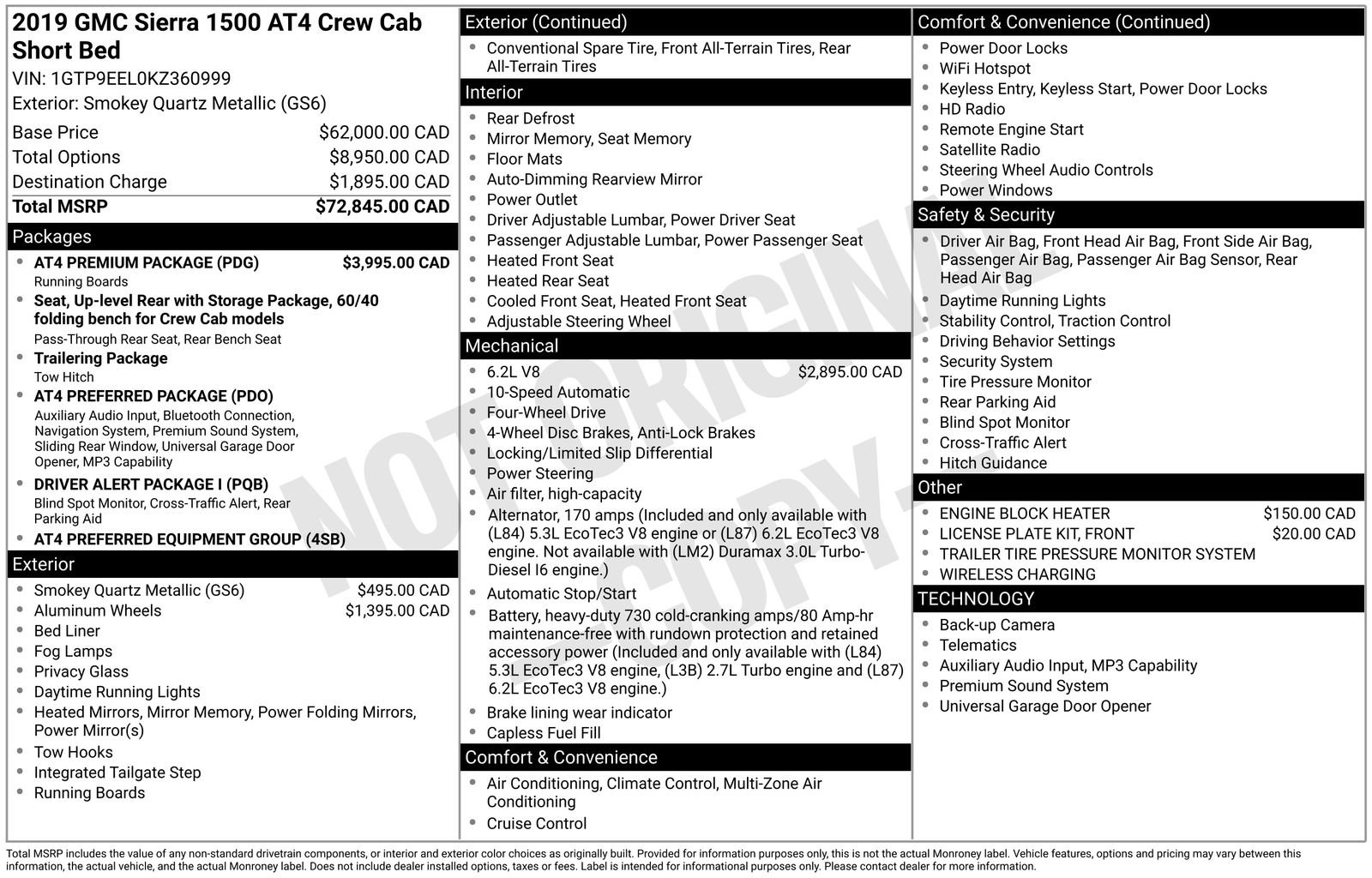 Used 2019 GMC Sierra 1500 AT4 w/ AT4 Premium Package AWD/4WD image 34