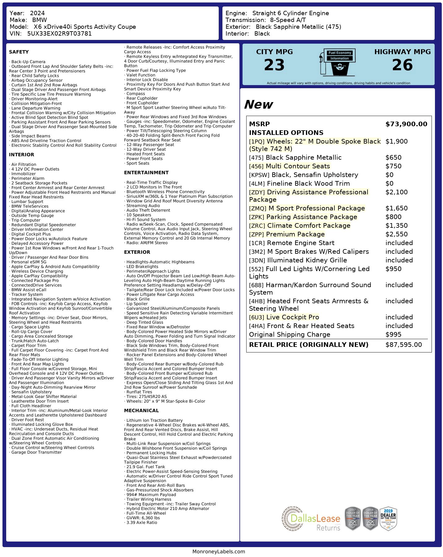 Used 2024 BMW X6 xDrive40i w/ Premium Package image 3