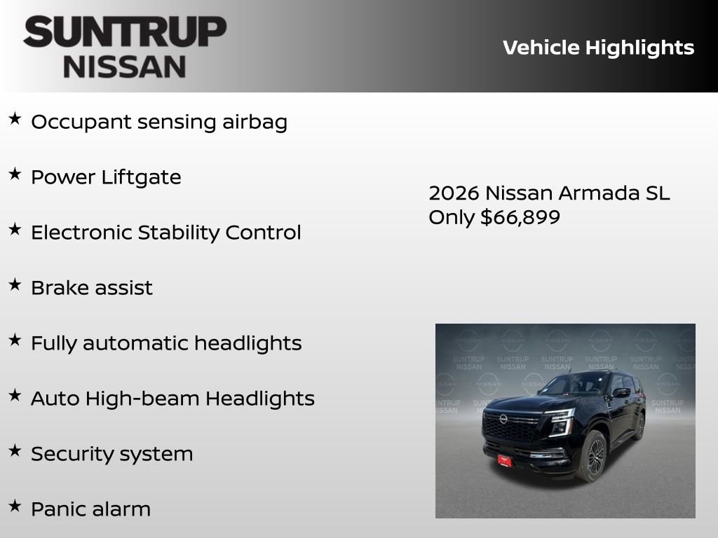New 2026 Nissan Armada SL w/ Captain's Chari Seat Package AWD/4WD image 30
