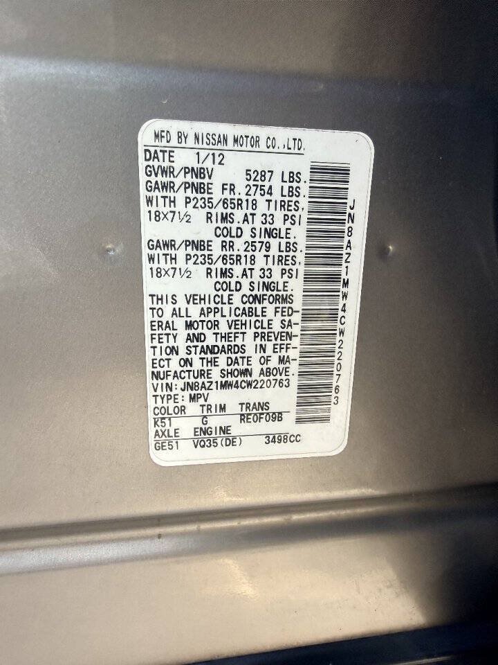 Used 2012 Nissan Murano SL AWD/4WD image 21