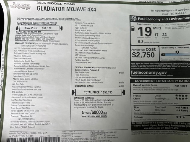 New 2025 Jeep Gladiator Mojave w/ Steel Bumper Group image 31