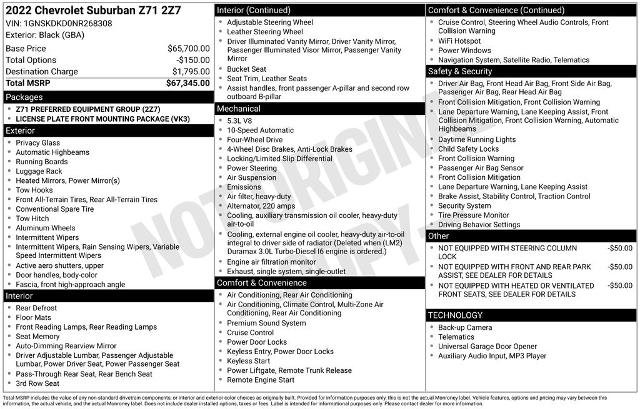 Used 2022 Chevrolet Suburban Z71 AWD/4WD image 2