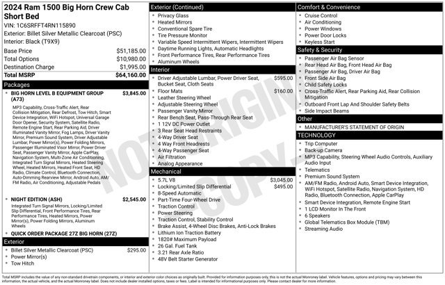 Used 2024 RAM 1500 Big Horn AWD/4WD image 10
