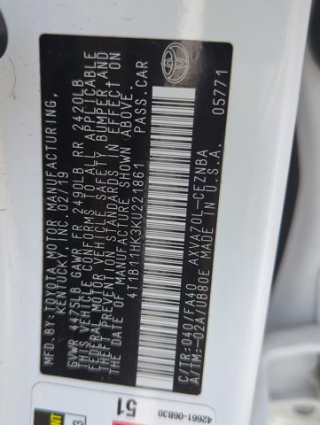 Used 2019 Toyota Camry LE image 24