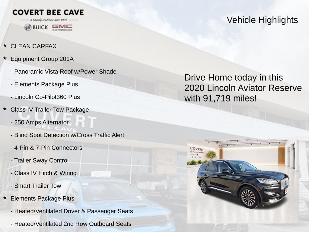 Used 2020 Lincoln Aviator Reserve w/ Equipment Group 201A RWD image 8