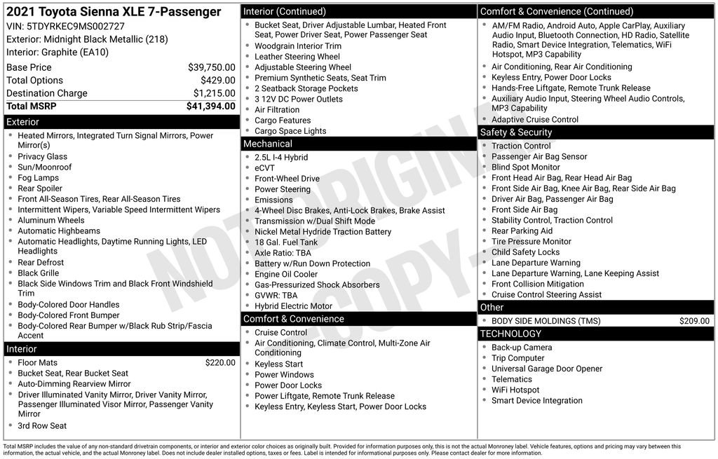 Used 2021 Toyota Sienna XLE FWD image 4
