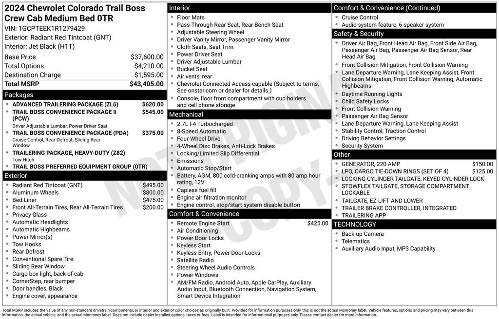 Used 2024 Chevrolet Colorado Trail Boss w/ Advanced Trailering Package image 30