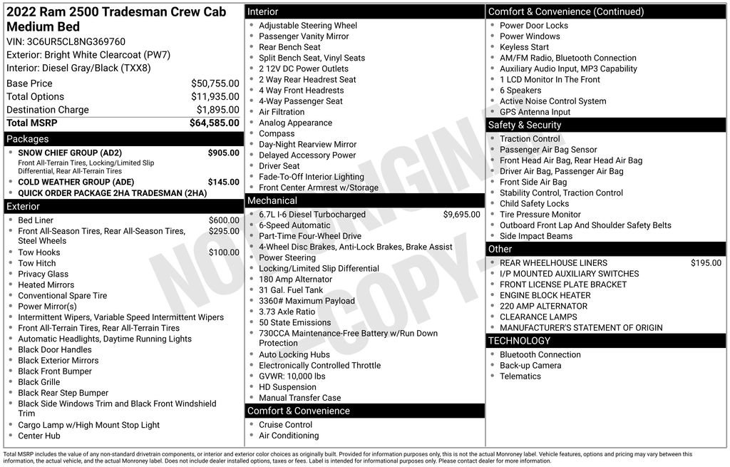 Used 2022 RAM 2500 Tradesman w/ Snow Chief Group image 4