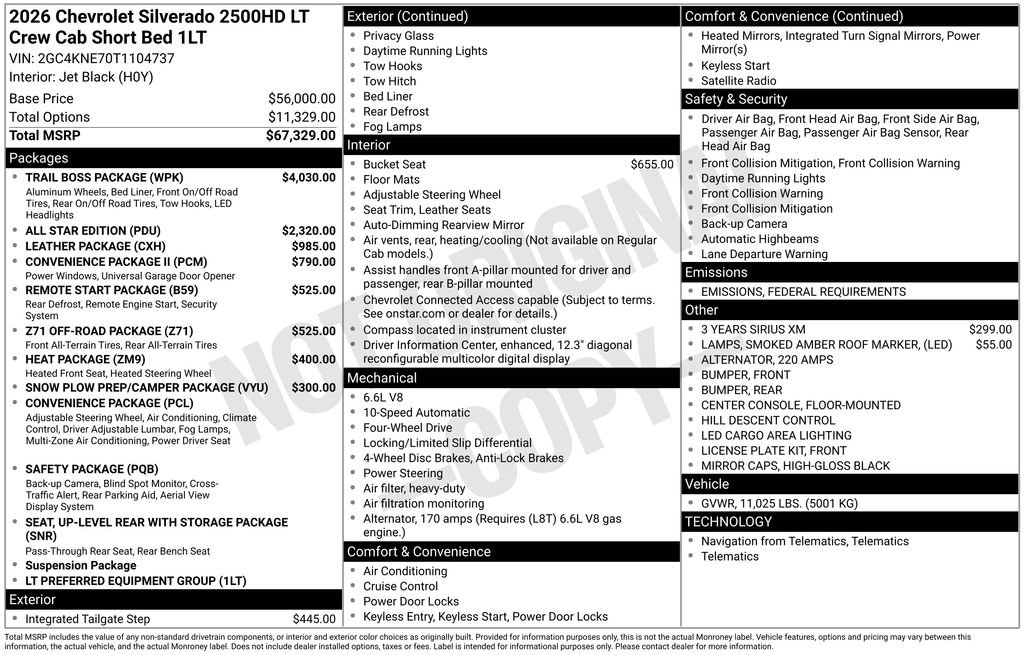 New 2026 Chevrolet Silverado 2500 LT w/ Trail Boss Package image 2