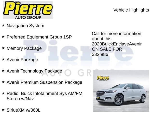Used 2020 Buick Enclave Avenir w/ Avenir Technology Package AWD/4WD image 7